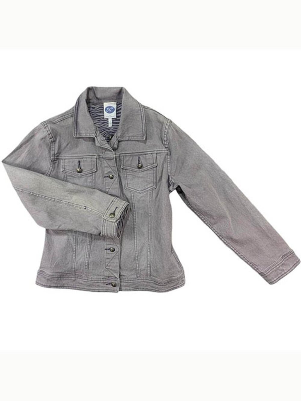DG2 Diane Gilman Denim Jacket Womens S Purple Trucker Streetwear Grunge Bling